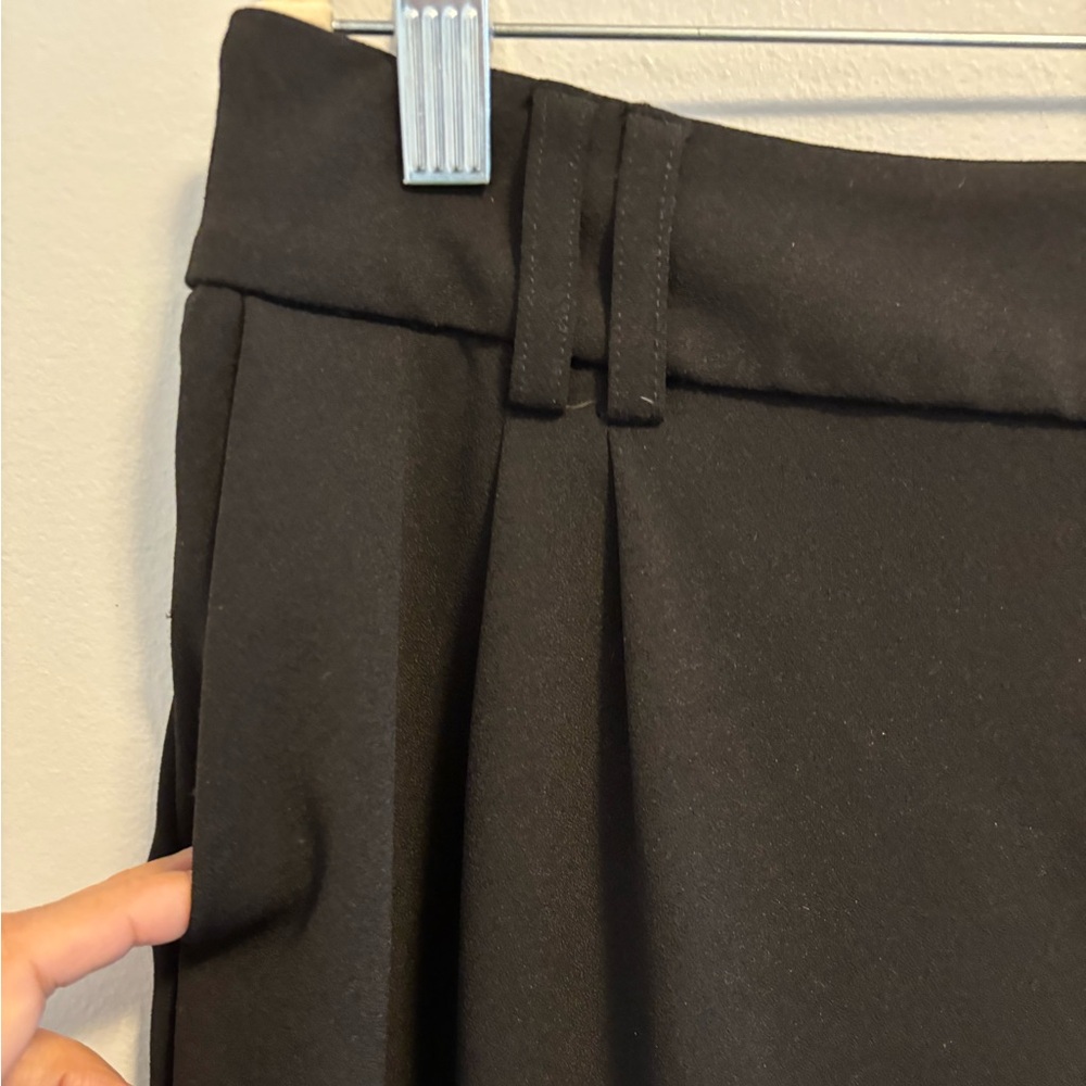 Anne Klein WOMENS Dress Pants Stretch Black  Straight Leg  SIZE 14 Gold Logo Bar - Picture 2 of 14